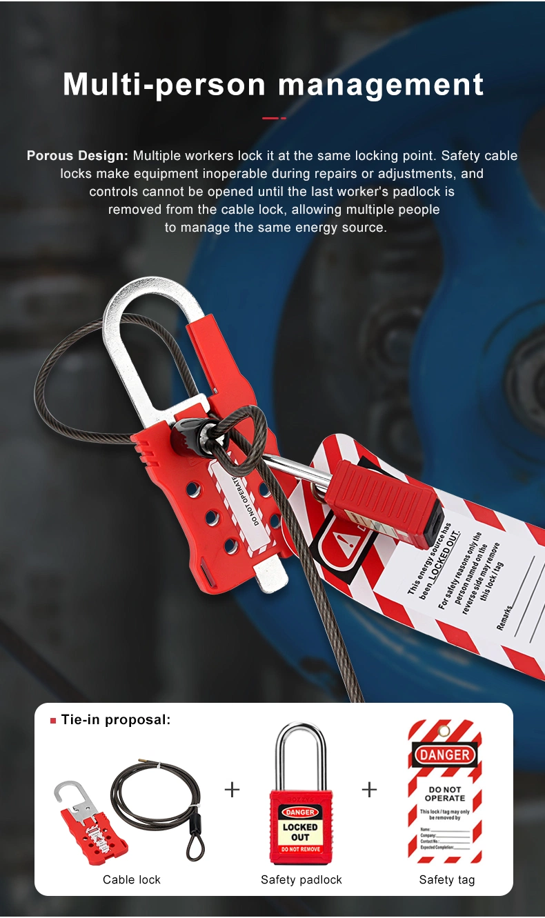 Bozzys Latest Design Adjustable Industrial Safety Cable Lockout Device