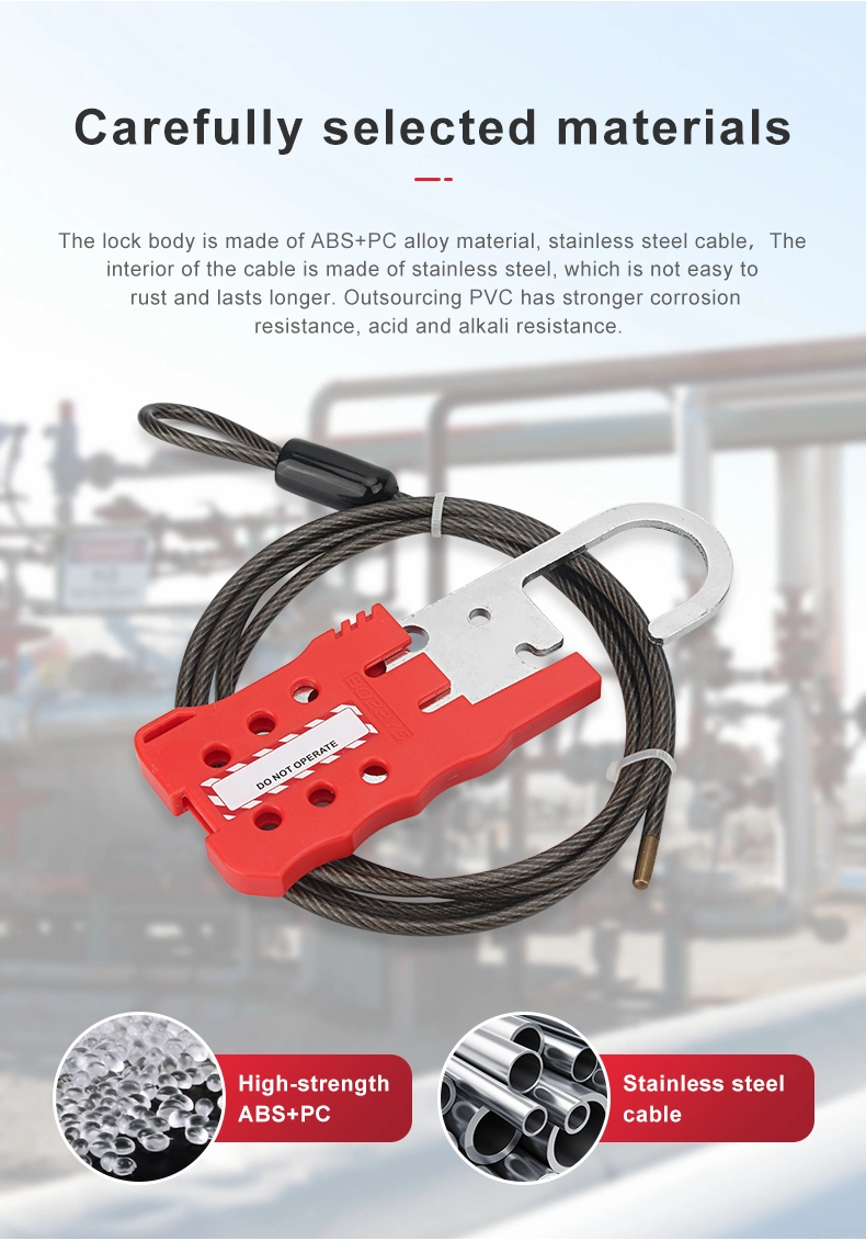 Bozzys Latest Design Adjustable Industrial Safety Cable Lockout Device