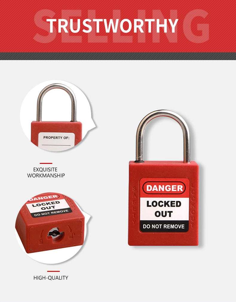 Stainless Steel Thin Shackle Safety Padlock Security Lockout Tagout Safe Lock Manufacturer