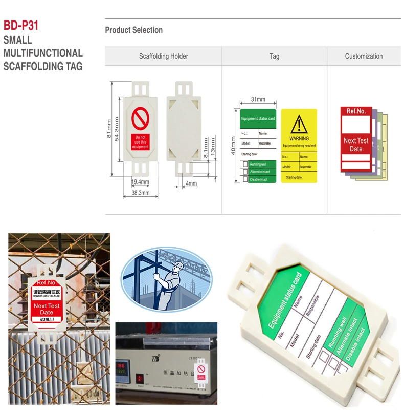 Boshi Customized ABS Material Scaffolding Lockout Label Tagout