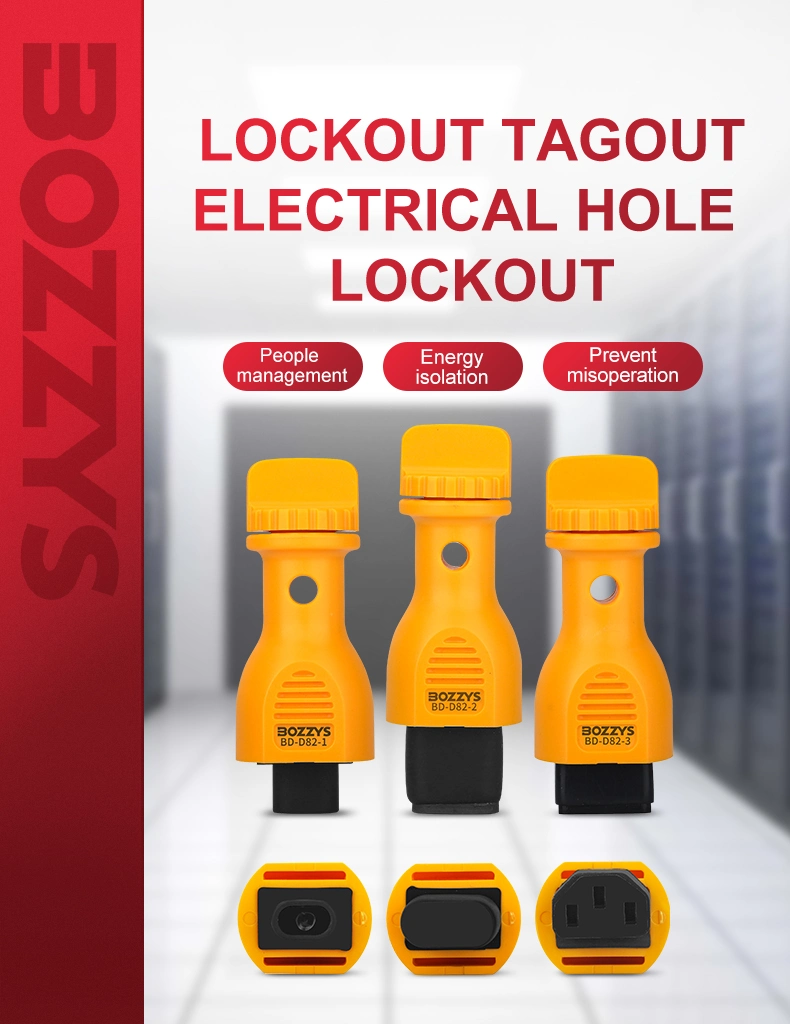 Bozzys Self-Locking Electrical Holes Lockout with Rubber Stopple and 1 Padlock Hole