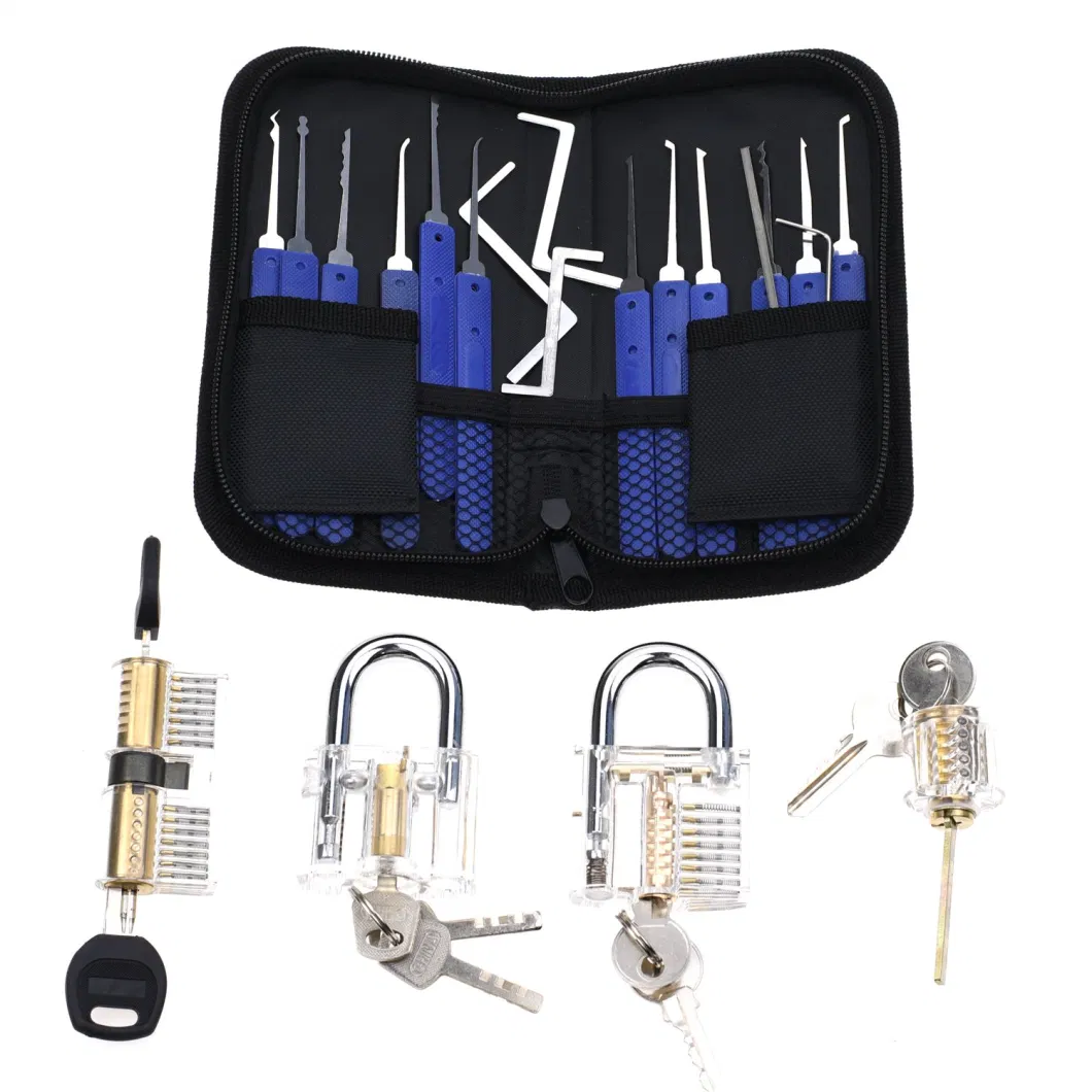 17-Piece Lock Picking Tools with Clear Practice Training Locks for Lockpicking, Extractor Tool for Beginner (YH9278)