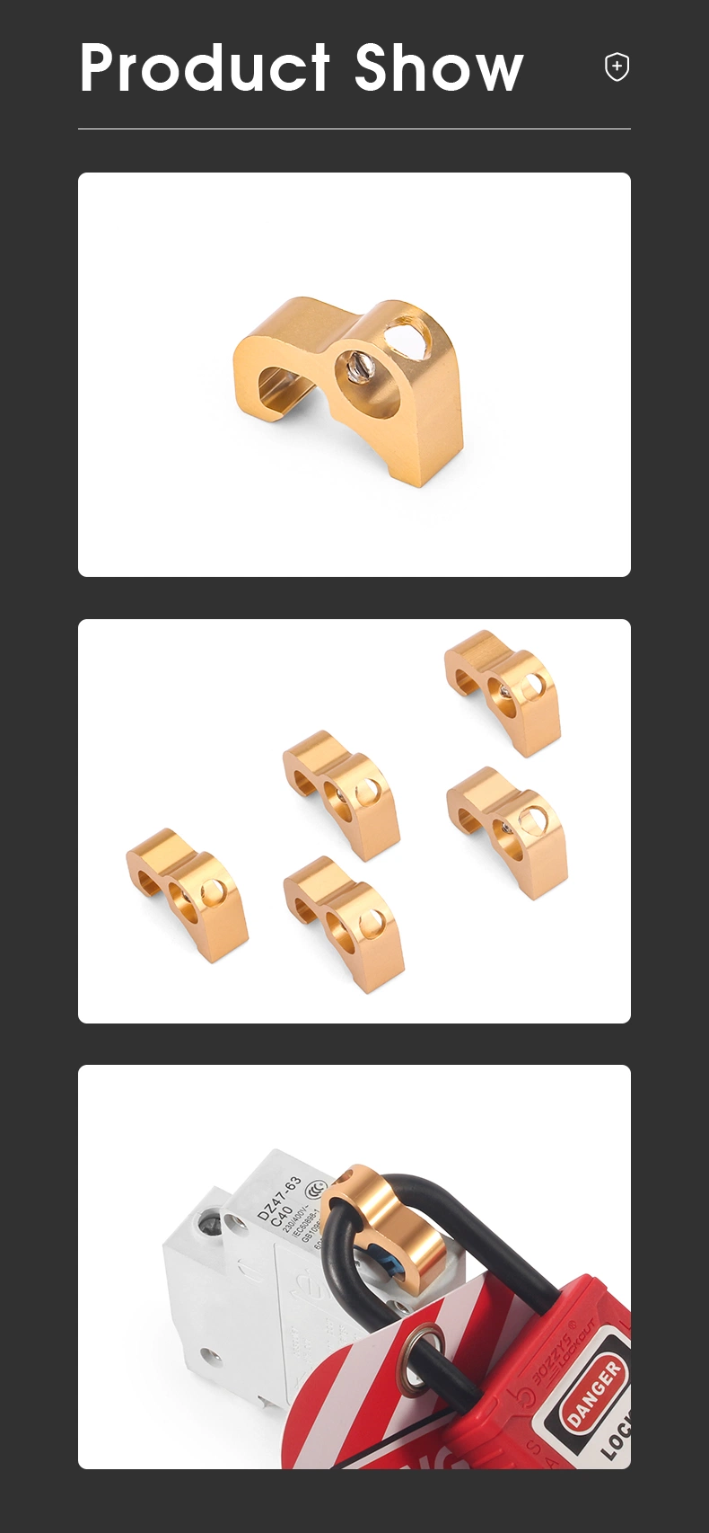 Industrial Electrical Aluminum Alloy Circuit Breaker Lockout, for ISO/DIN Miniature Circuit Breakers