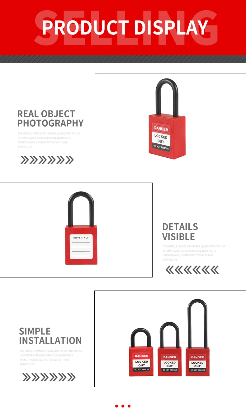 Nylon 38mm Safety Lockout Tagout Custom Durable Safety Padlock Security Lockout Manufacturer