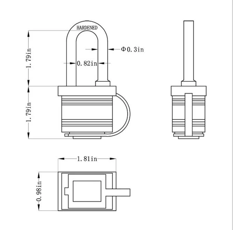 Customized Curved Plastic Dustproof and Waterproof Laminated Padlock