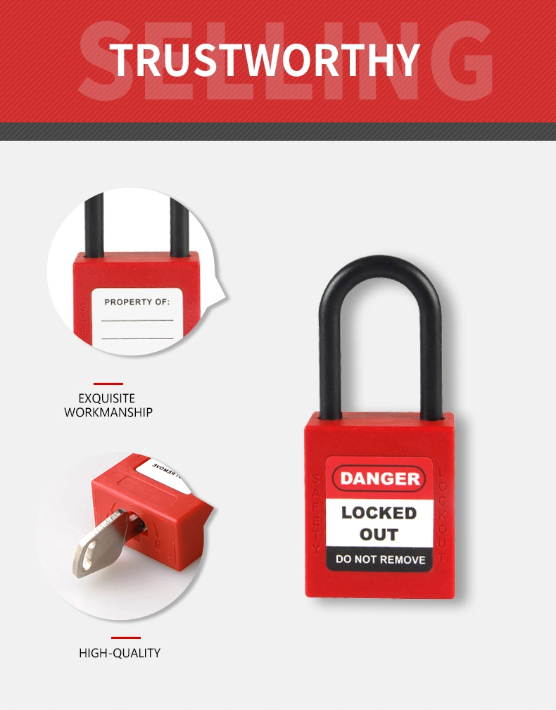 Nylon 38mm Safety Lockout Tagout Custom Durable Safety Padlock Security Lockout Manufacturer