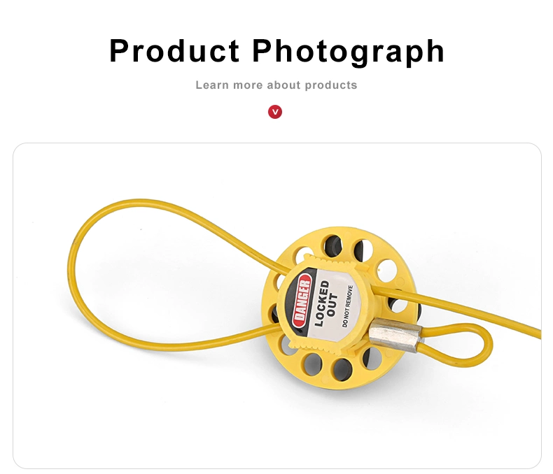 Industrial Wheel Type Cable Lockout with 2m Stainless Steel Cable