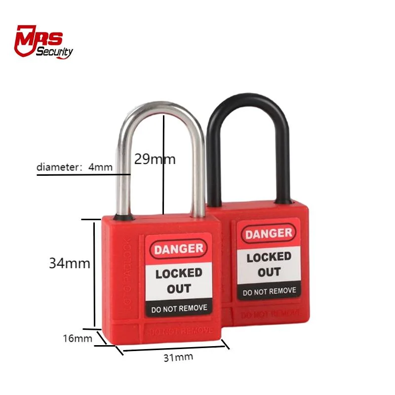 Top Security Padlocks 76mm Nylon Long Shackle Padlock Safety Lockout Tagout