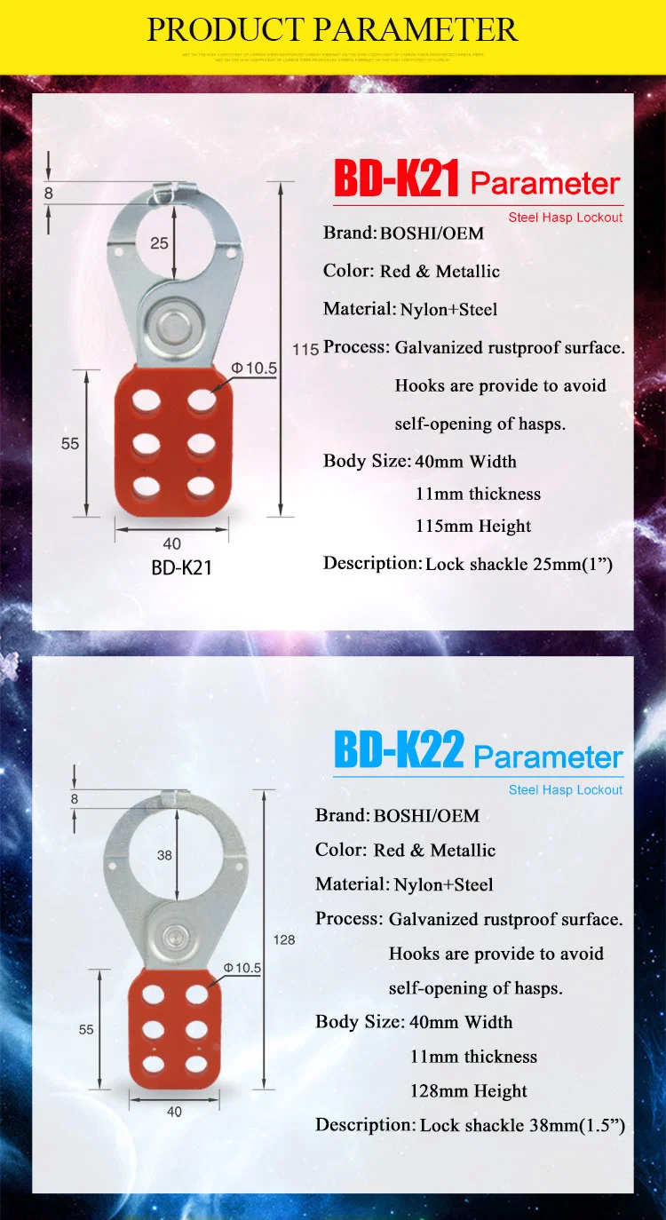 25mm Steel Loto Hasp with Hook Lockout