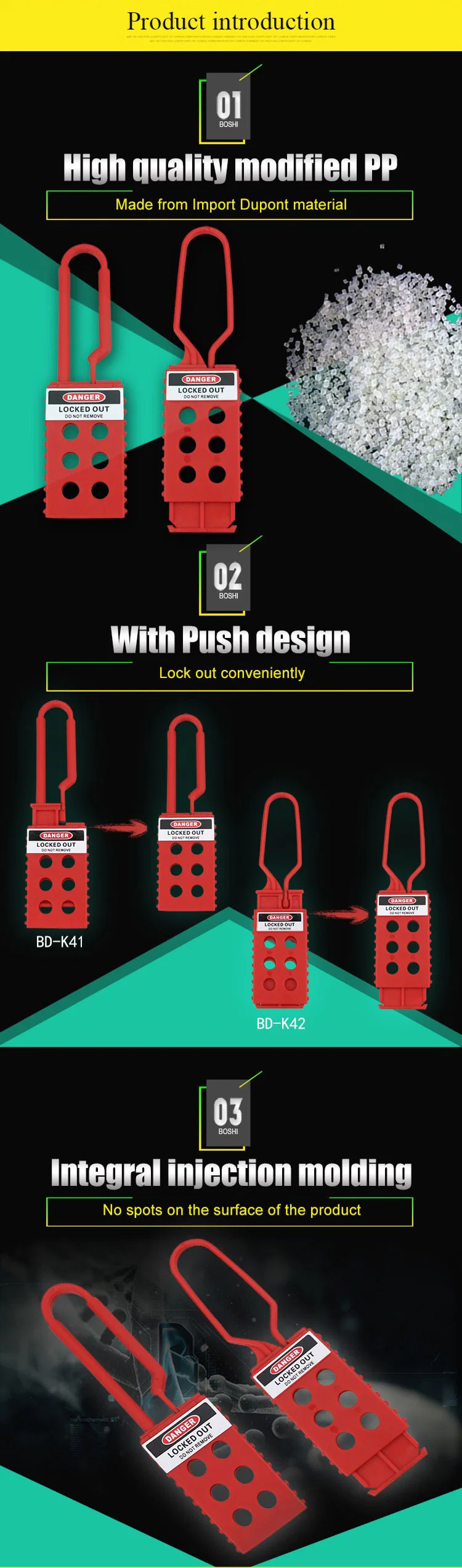 Bozzys Red Insulation Plastic Loto Hasp