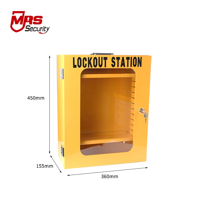Msz09 Yellow Steel Wall Mounted Durable Safety Lockout Tagout Safe Lock Loto