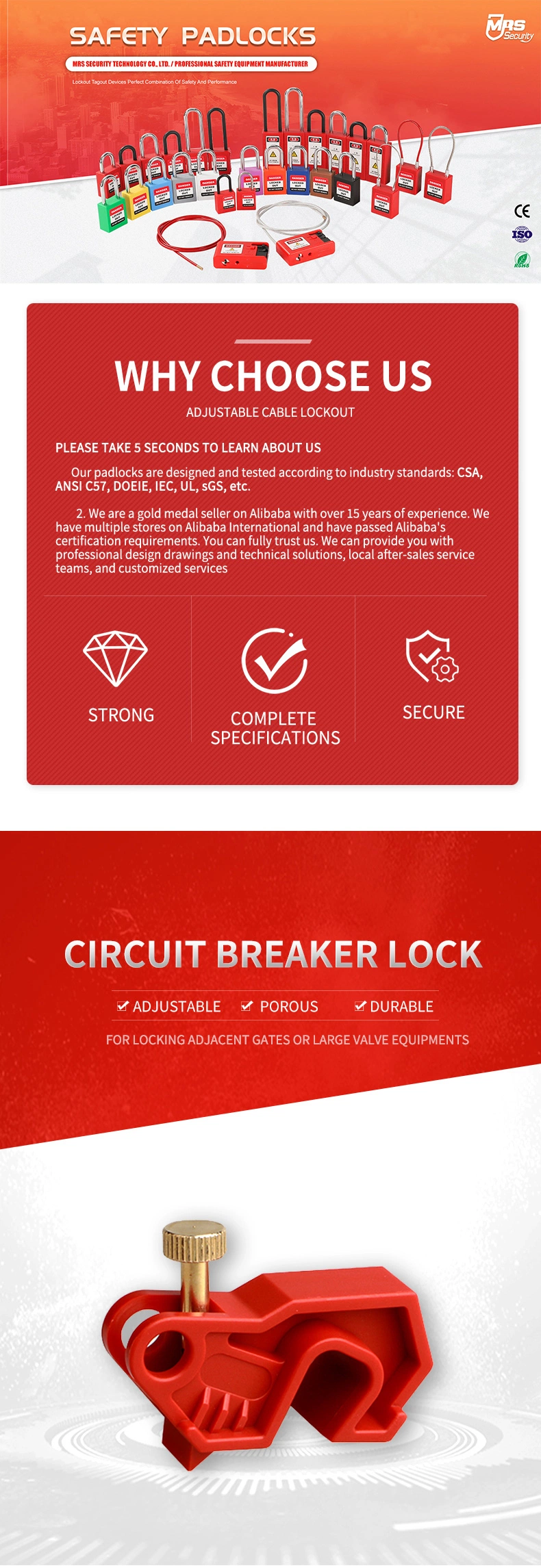 ABS Industry Safety Circuit Breaker Lockout with Screw Security Lockout Manufacturer