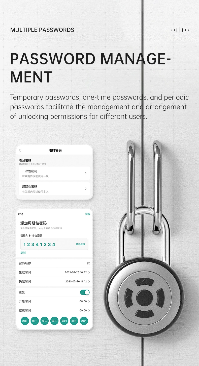 Tuya Intelligent Padlock Automatic Fingerprint Lock Warehouse Electronic Lock Small Lock Cabinet Padlock