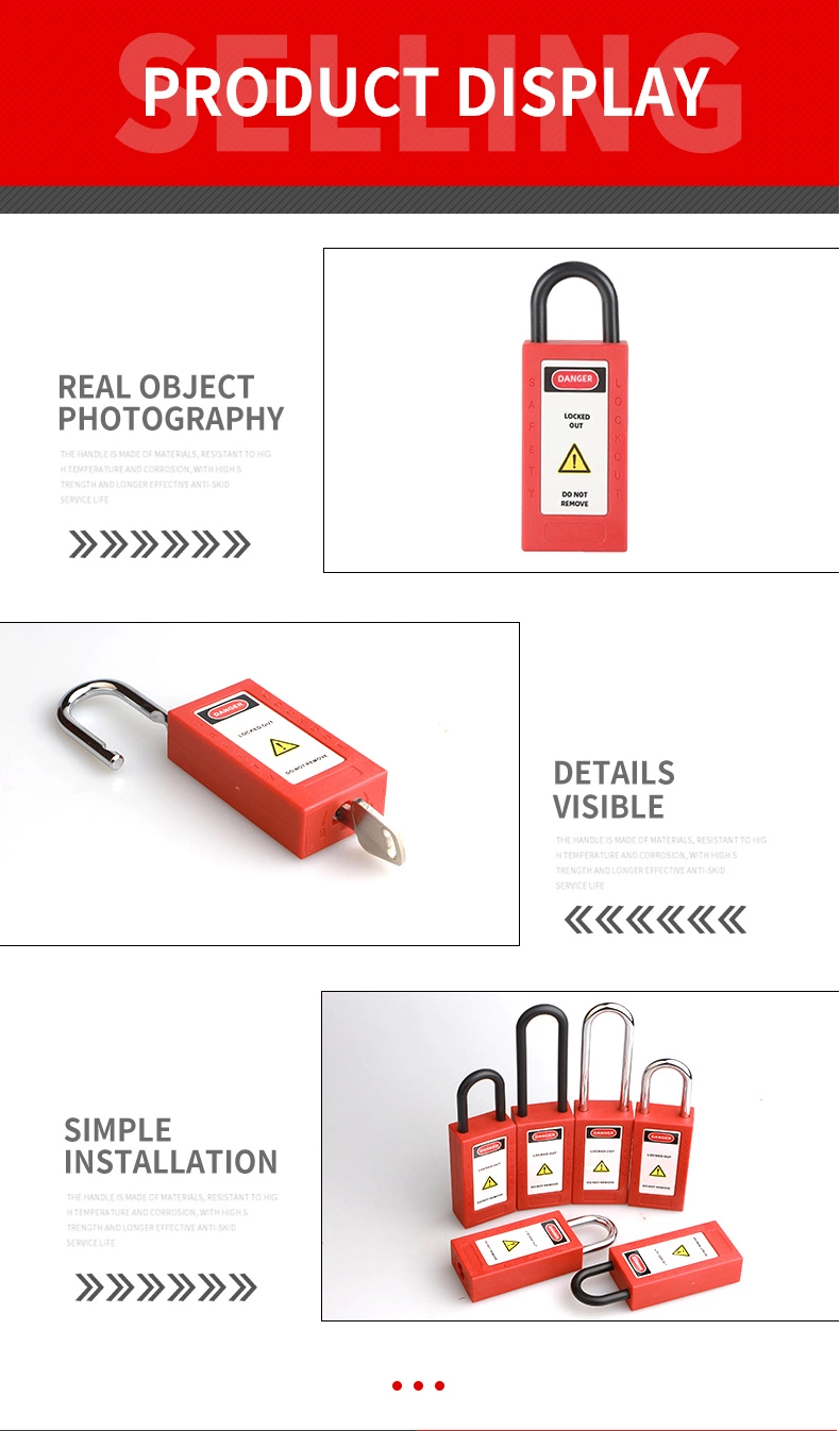 25mm Steel and Nylon Industry Long Body Safety Padlock Security Lockout Tagout