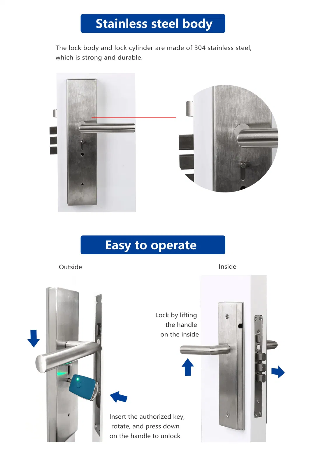 Top Security Key Management Unlock Record Anti-Theft Door Lock for out Door