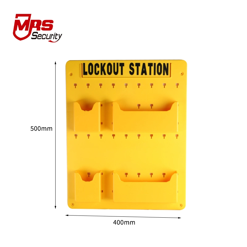 Yellow ABS Industry Wall Mounted Lockout Station Safety Lockout Tagout Loto Manufacturer