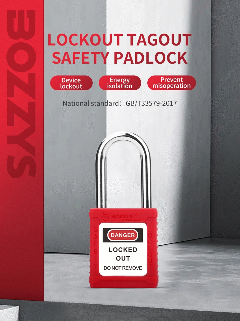 Bozzys Safety Padlock with Master Keyed and Steel Shackle for Industrial Lockout-Tagout