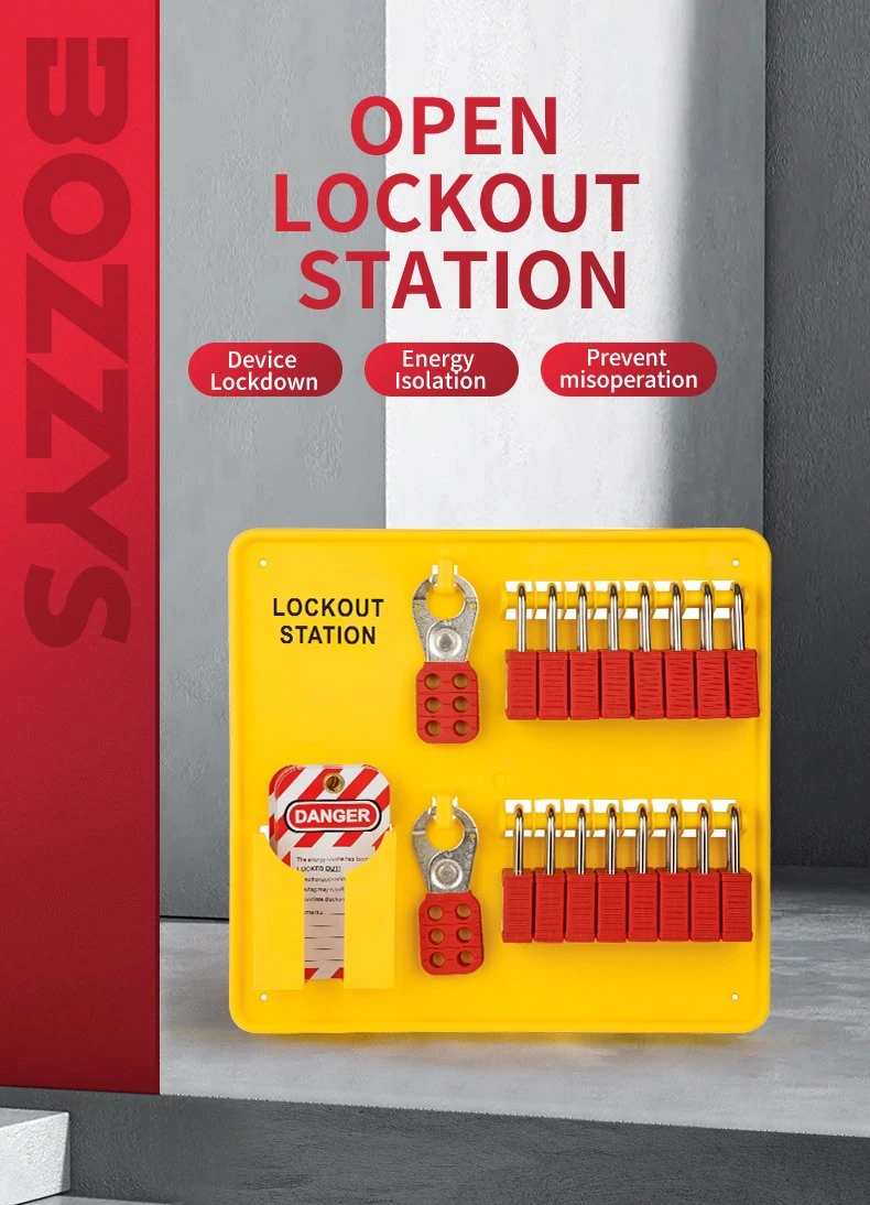 Can Accommodate 16 Locks Lockout Station Board with Lockout Hasps and Tags