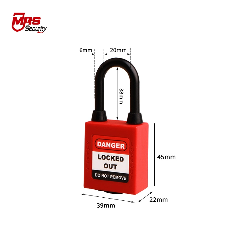 38mm Nylon Shackle Insulation Safety Padlock Lockout Tagout Wholesale