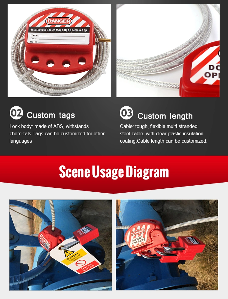 Cable Diameter 4mm ABS Adjustable Steel Cable Lockout