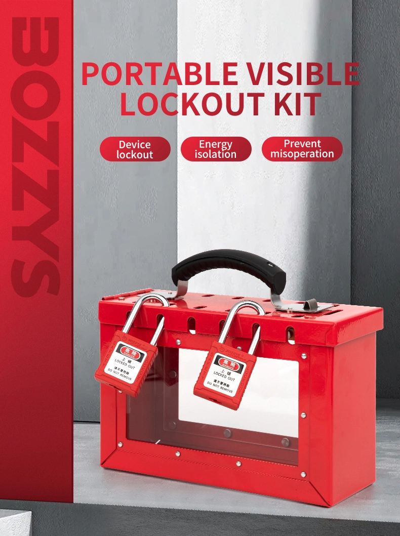 Group Lockout Box with Transparent Cut out at Both Side