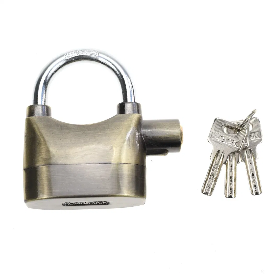 Waterproof Siren Straight Shackle Alarm Padlock with 3 Keys (YH1659)