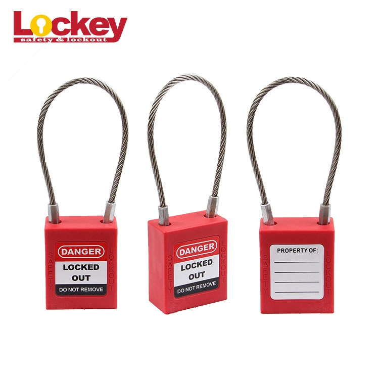 Lockey Loto 175mm Stainless Steel Cable Industrial Padlock with Master Key