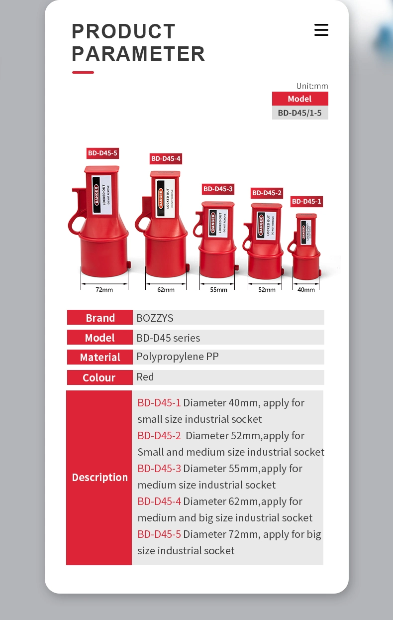 Industrial Waterproof Socket Lockout Plug Lockout (BD-D45)