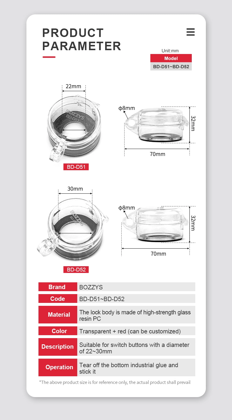 Hole Size 30.5mm PC Emergency Stop Lockout