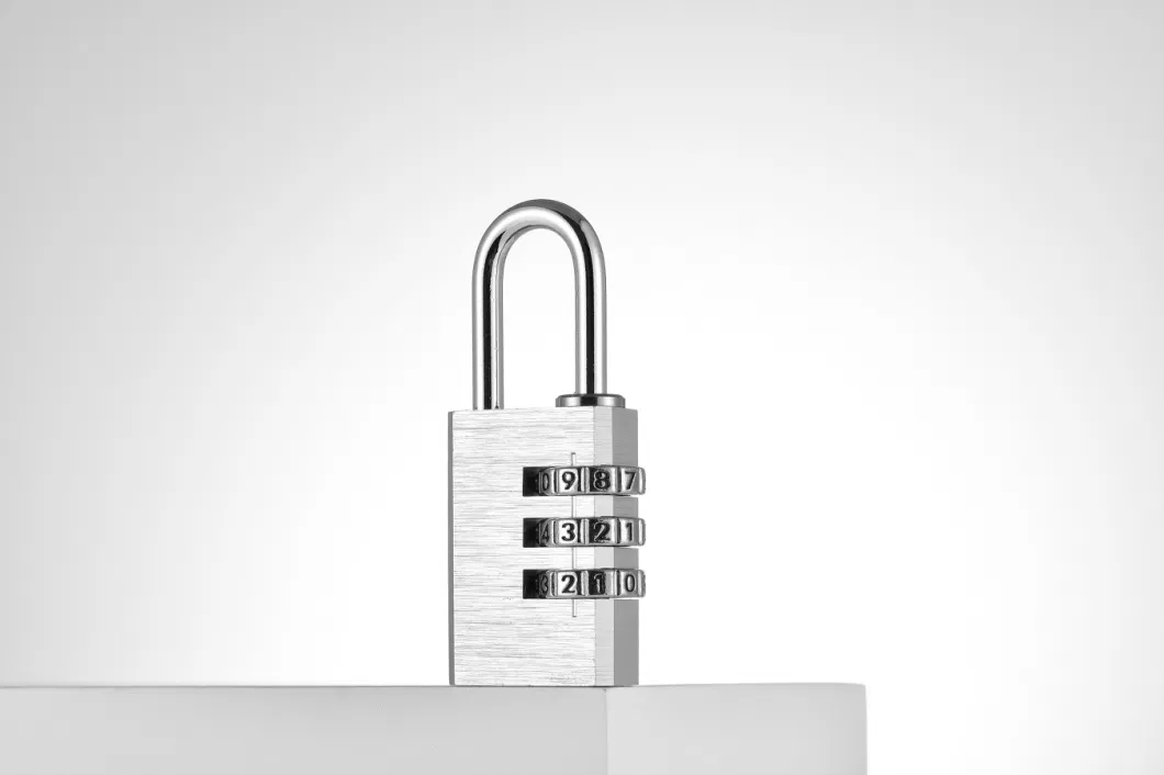 Silver Aluminium Alloy Combination Padlock 3 Digit Code Lock Safety Padlock