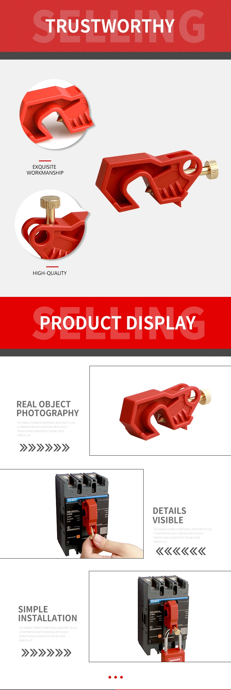 ABS Industry Safety Circuit Breaker Lockout with Screw Security Lockout Manufacturer