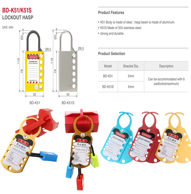 Bozzys 6 Holes Butterfly Anti-Pry Hasp Lock Multi-Management Steel Lockout