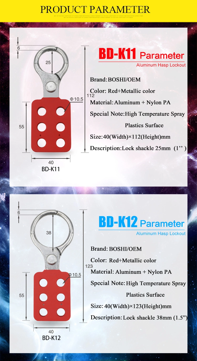 Aluminum Group Lockout Hasps for Multi-Person Management of Industrial Equipment