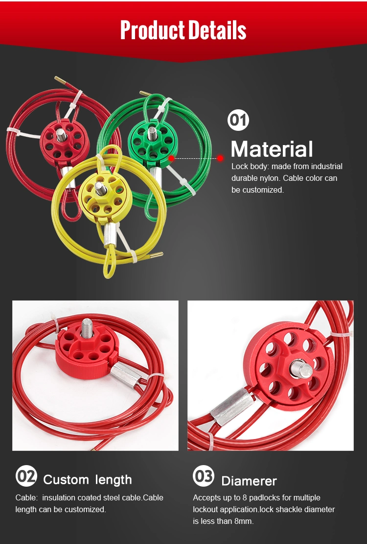 Lockey Plastic ABS Colored Manufacture Lockout Wheel Type Cable Lockout