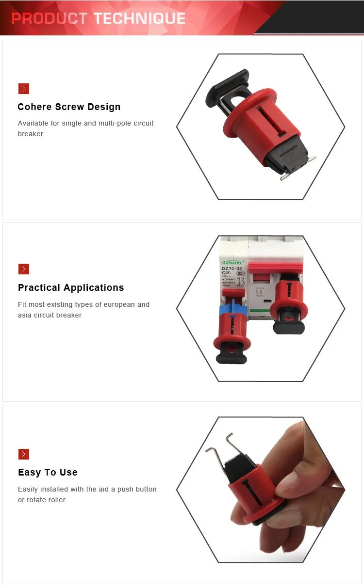 Nylon Durable Electrical Circuit Breaker Safety Lockout Without Installation Tool