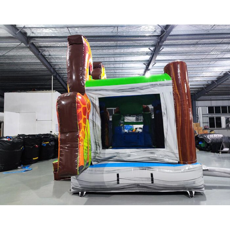 Commercial Giraffe Inflatable Bouncer House Bouncing Jumping Castle with Slide for Kids