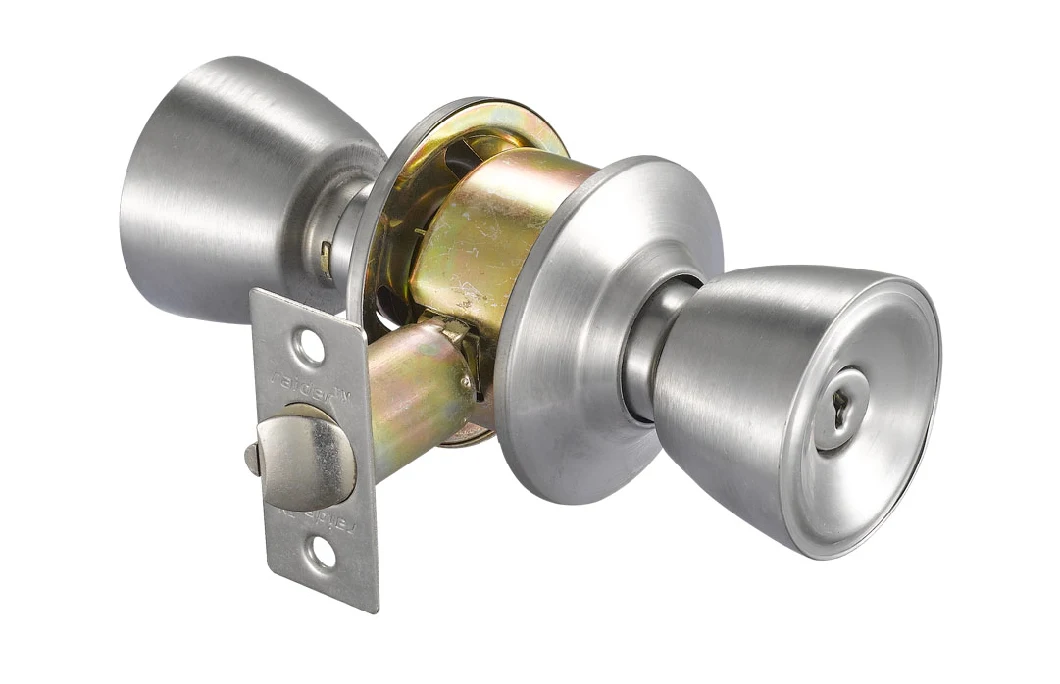 Cylindrical Knob Lockset Door Lock Wafer Key Black Nickel