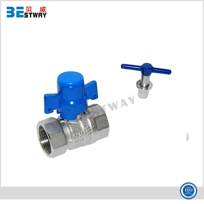 400wog Brass Nickel Plated Ball Valve Lock with Butterfly Handle