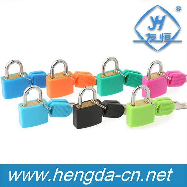 Colorful Plastic Covered Iron Padlock with Keys