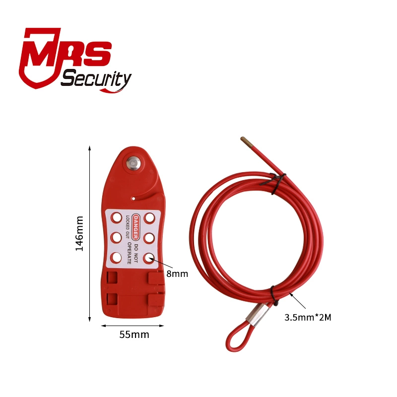 Red Adjustable Steel Material Cable Lockout Tagout for Locking Valves