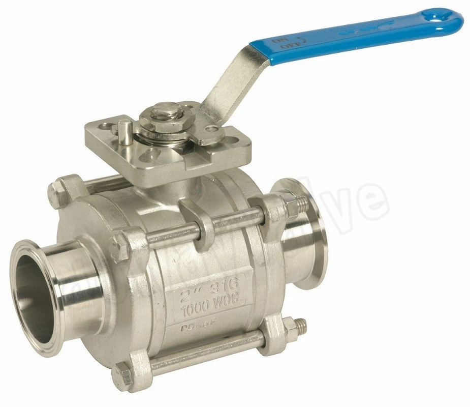 1000 Wog Encapsulated Sanitary 3 Piece Stainless Steel Ball Valve