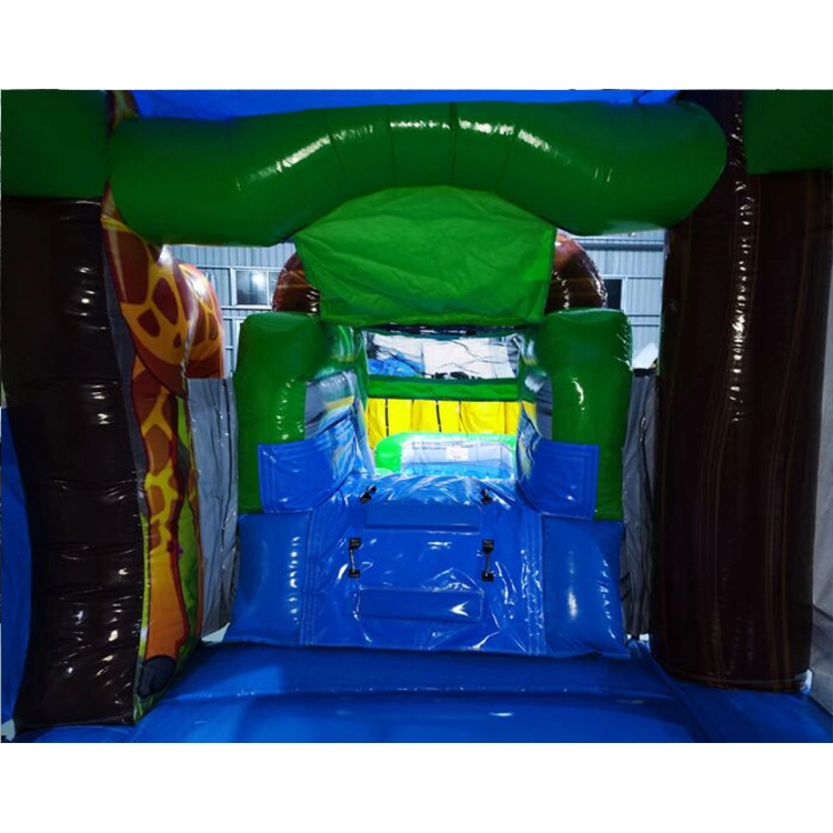 Commercial Giraffe Inflatable Bouncer House Bouncing Jumping Castle with Slide for Kids