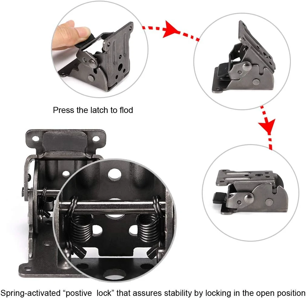 for Chair Tables 90 Degree Folding Hinge Table Leg Bracket Self-Locking