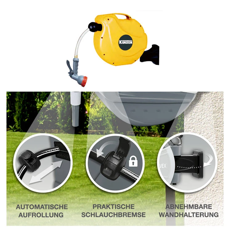 1/2&prime;&prime; Auto Retracting Hose Reel Pressure Washer Telescopic Handle Auto Hose Reel 15m/20m/30m