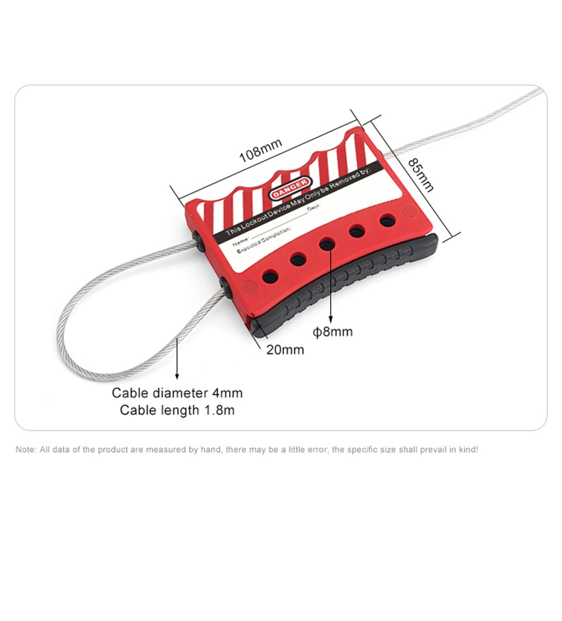 Industrial Safety ABS Multipurpose Cable Lockout Innovative Self-Locking Function