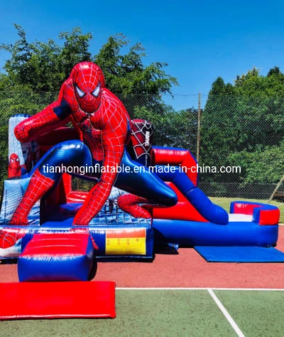 8X4m Spider Man Inflatable Bouncer Slide Castle Bounce House Jumping Castle