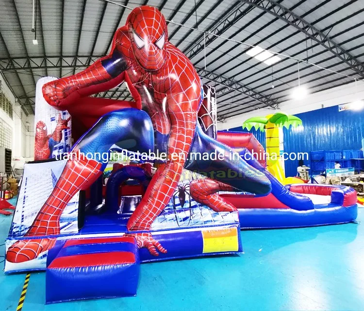 8X4m Spider Man Inflatable Bouncer Slide Castle Bounce House Jumping Castle