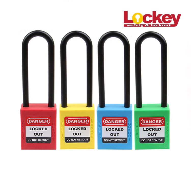 76mm Plastic Long Shackle Insulated Safety Padlock with Keyed Alike