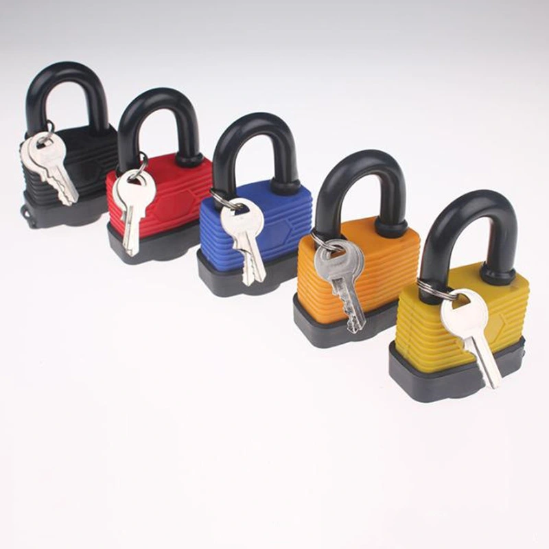 Safety Padlock with PVC Cover Waterproof Steel Laminated Padlock