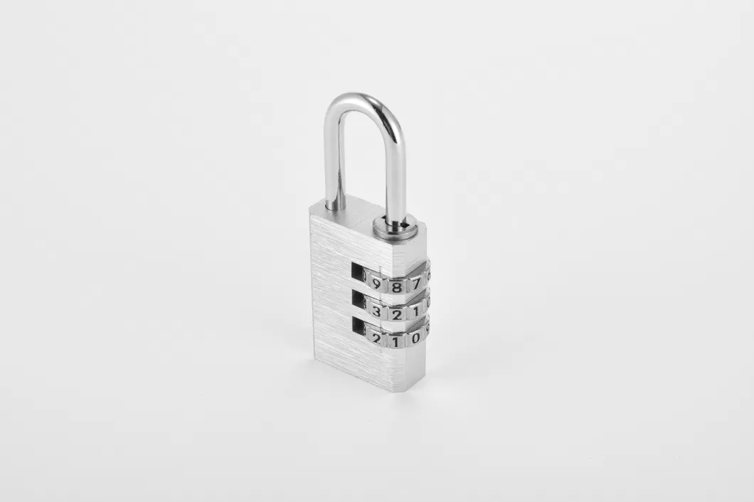 Silver Aluminium Alloy Combination Padlock 3 Digit Code Lock Safety Padlock